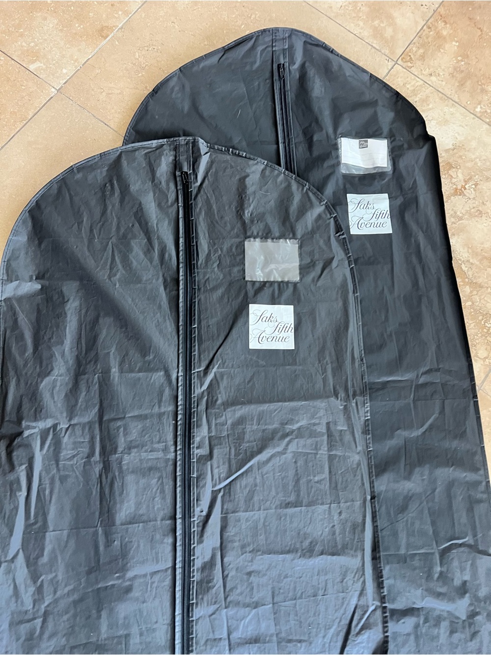 Saks Fifth Avenue Black Zip-Up Garment Bags - Pair - Picture 2 of 3